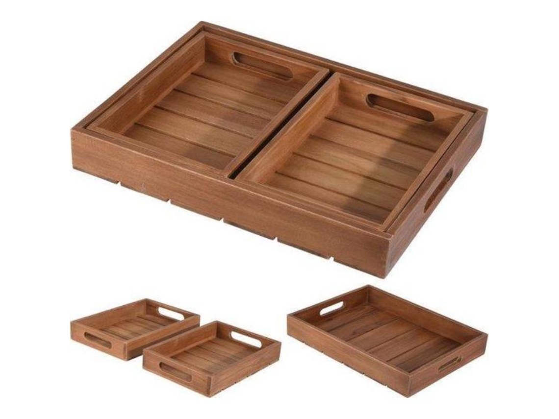 Bandejas madera 39/26 cm 3 piezas lote 3