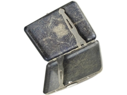Estuche Para Cigarrillos Ciieeo Retro De Acero Inoxidable, Estuche Compacto Con Tapa.