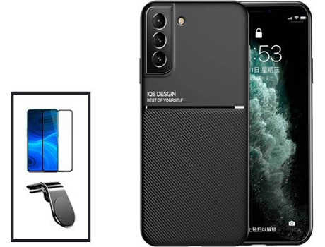 Kit Carcasa Trasera Magnética Anti Choque + Protector de Pantalla Samsung Galaxy S21 FE 5G GIFT4ME Negro