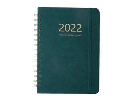 Cuaderno A5, agenda escolar 2022, cuaderno con horario semanal diario, cuadernos de ejercicios en espiral de 160 páginas verde