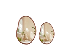 Espejo de pared asimétrico de mediados de siglo, talla L, para sala de estar, madera maciza de abedul, OEM.