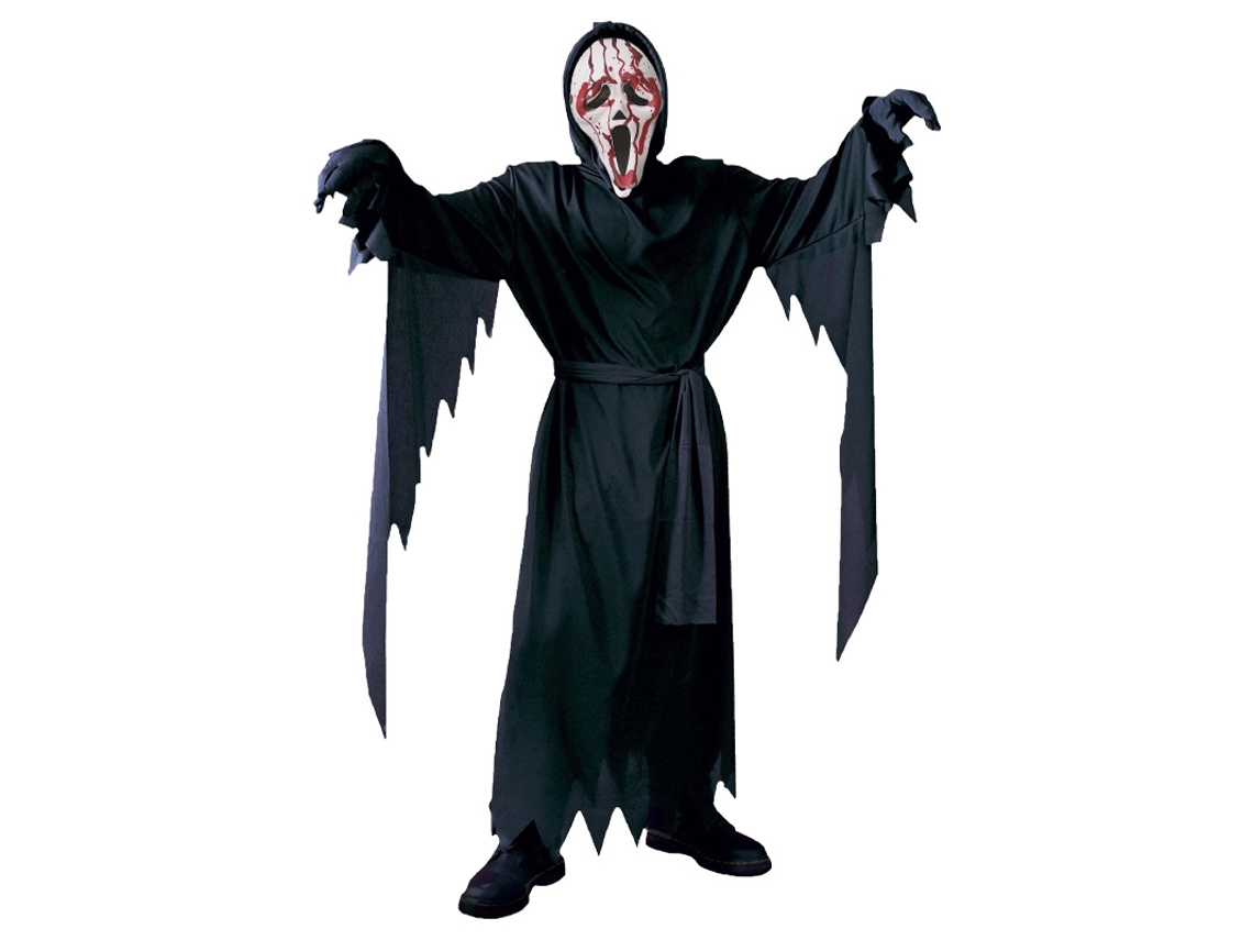 Disfraz de Halloween para niños con máscara y gritos para edades de 10 a 12 años.