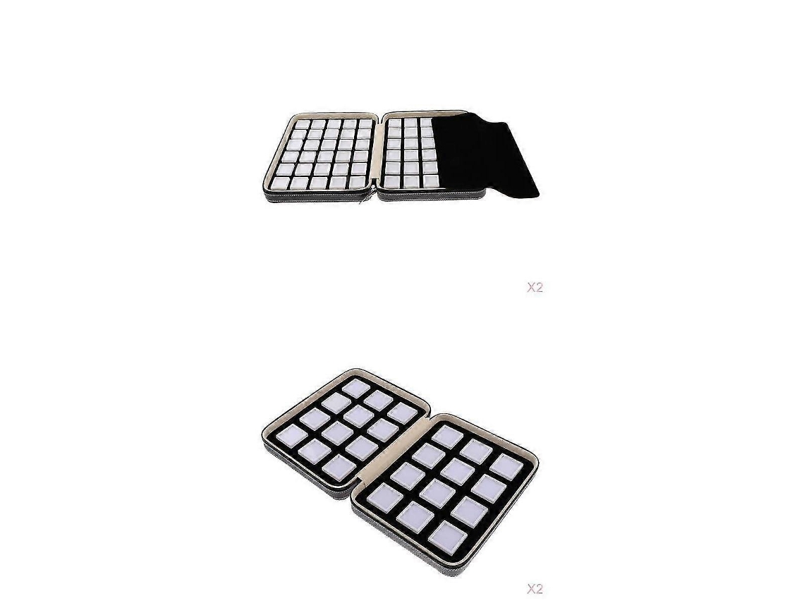 Juego de 4 bandejas con cremallera para exhibir joyas y piedras preciosas (255 x 205 x 60 mm) Hengjian