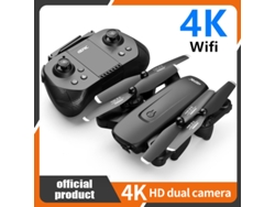 Dron plegable V12 con cámara dual 4K (2 baterías - Duración de la batería: 18 min - Negro) YIZHOOD