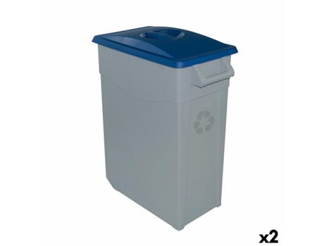 Cubo de Basura para Reciclaje DENOX 65 L Azul (2 Unidades)