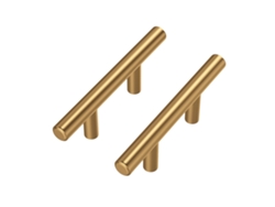 Tiradores De Acero Inoxidable Dorado 6 Unidades 64mm, Para Puertas, Cajones Y Roperos De Cocina.