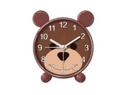 Reloj despertador silencioso Baok-reloj para niños, con un lindo osito marrón, reloj educativo para la habitación infantil.