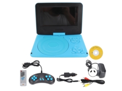 Mali reprodutor de Dvd Portátil Hd de 6.8 Polegadas Multifuncional para Carro e Exterior Infantil (azul)