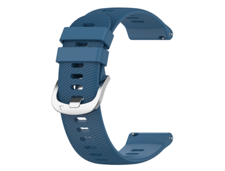 Pulseira de relógio de silicone com padrão cruzado universal de 20 mm para Samsung, Garmin, Huawei Azul oscuro