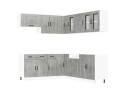 Juego de gabinetes de cocina Kalmar de 11 piezas en gris hormigón EXCLUSIVO DE LA CASA