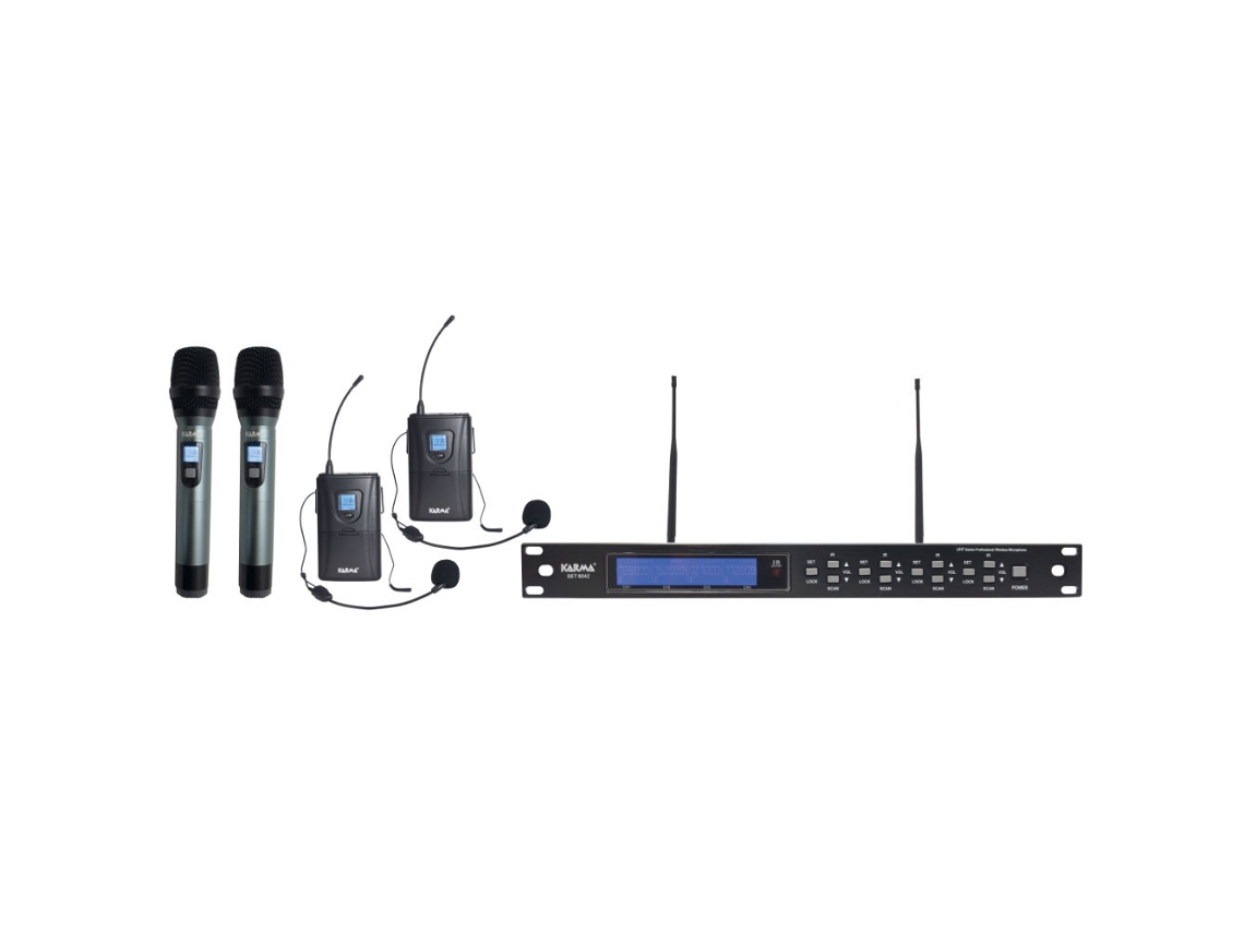 Sistema de auriculares y micrófono de mano KARMA 8042pl (4 unidades)