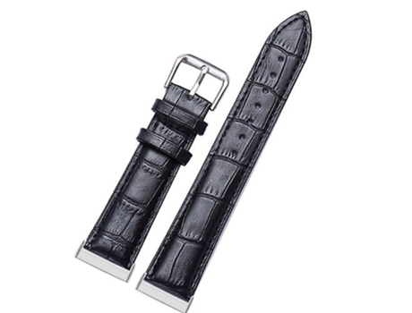 Correa De Reloj Inteligente Para Fitbit Versa 3 / Sense Correa De Cuero Genuino Negra Con Textura De Cocodrilo Universal VENISYMLIS