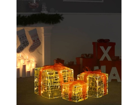 Cajas De Regalo navidad vidaxl 3 un 26.5x26.5x24cm