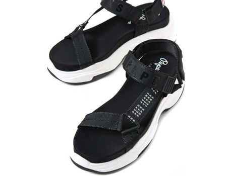 Sandalias PEPE JEANS FOOTWEAR Grub Logo Poliuretano Mujer (40 - Negro)