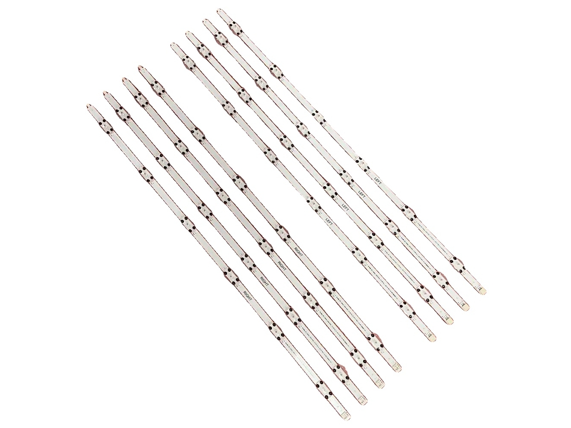 Tira de LED de 1257 mm de longitud, compatible con varios modelos de TV, flujo luminoso de 60 lúmenes, vida útil media de 100 000 horas, tensión de funcionamiento de 3 V.