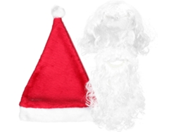 Peluca Y Barba De Papá Noel De Poliéster, Gorro Rojo, Kit De Disfraz Para Fiesta De Navidad Para Cosplay