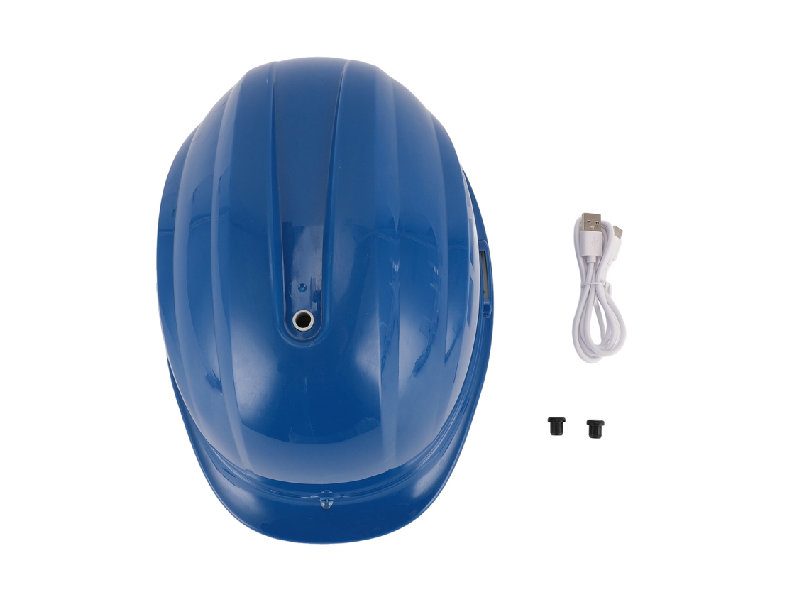 Casco de seguridad con ventilación solar y doble sistema de refrigeración.