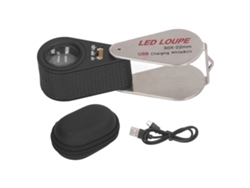 Lupa Led Uv Plegable Recargable, Lupa De Bolsillo Portátil De 30 Aumentos, De Metal Para Uso En Exteriores.