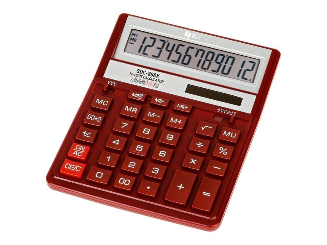 Calculadora Eleven Sdc888xrde Calculadora Sdc888xrd Con Pantalla Roja De 12 Dígitos