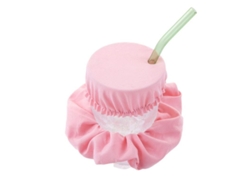 2 Fundas Reutilizables Para Bebidas Con Diseño De Scrunchie, Resistentes Al Envenenamiento, Color Rosa Claro. Se Adaptan A La Mayoría De Los Vasos.