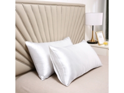 Conjunto De Fronha De Seda De 2 Peças Conjunto De Fronha De Cetim De Seda Gelo-Branco A