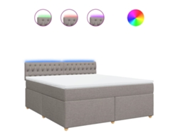 Maison Exclusive - Cama Box Spring Con Colchón Tela Gris Taupe 180x200 Cm