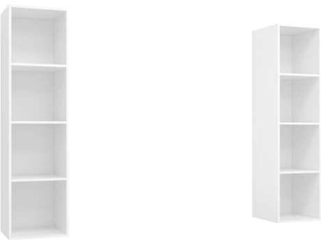 vidaXL Muebles de pared para TV 2 uds aglomerado blanco