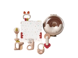 6pcs Conjunto Chupeta Rattle Bebê 0-1 Ano Brinquedo Dentição Estimulação Com Estojo