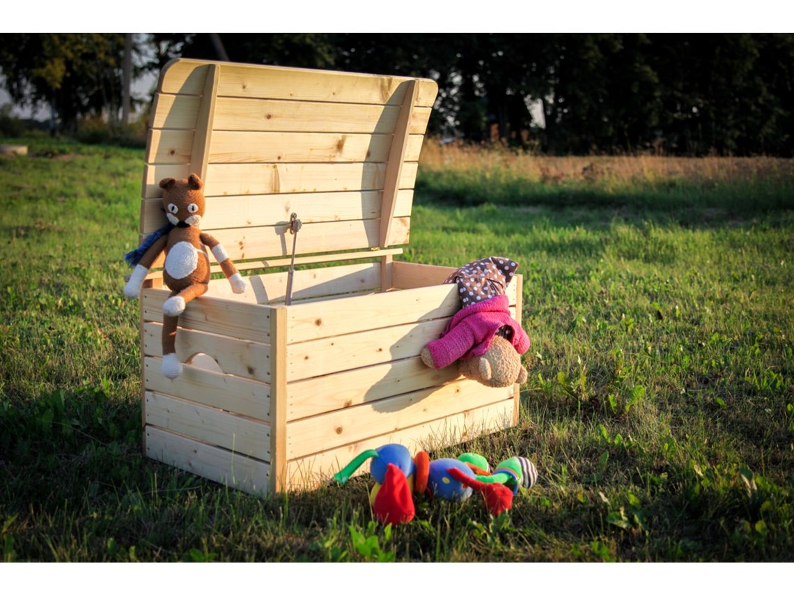 Baul Para Juguetes De Madera - 80x50xa47cm - Timbela M034-1