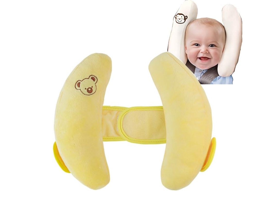 Cojín reposacabezas ajustable para bebé para asiento de coche (amarillo) Spqment