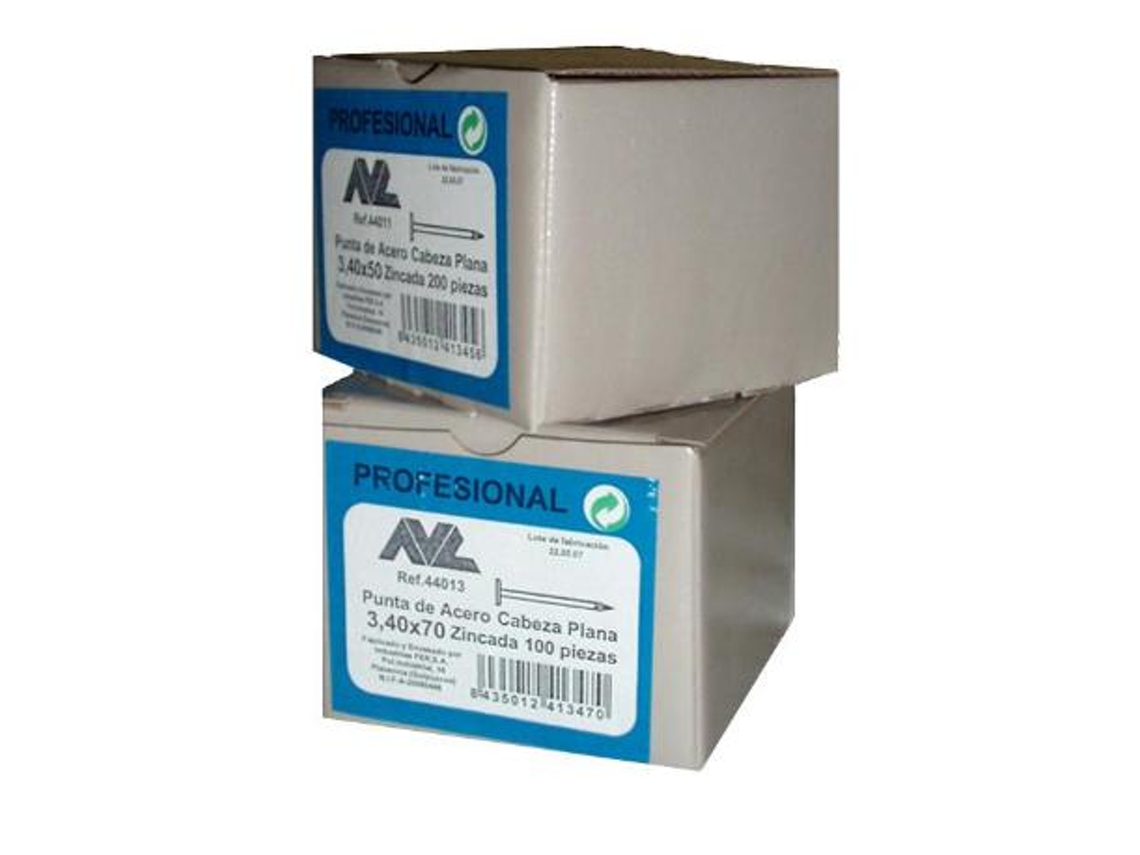 Avl puntas acero cajas 2,25x25 c-p  ciento (caja 5 unidades)