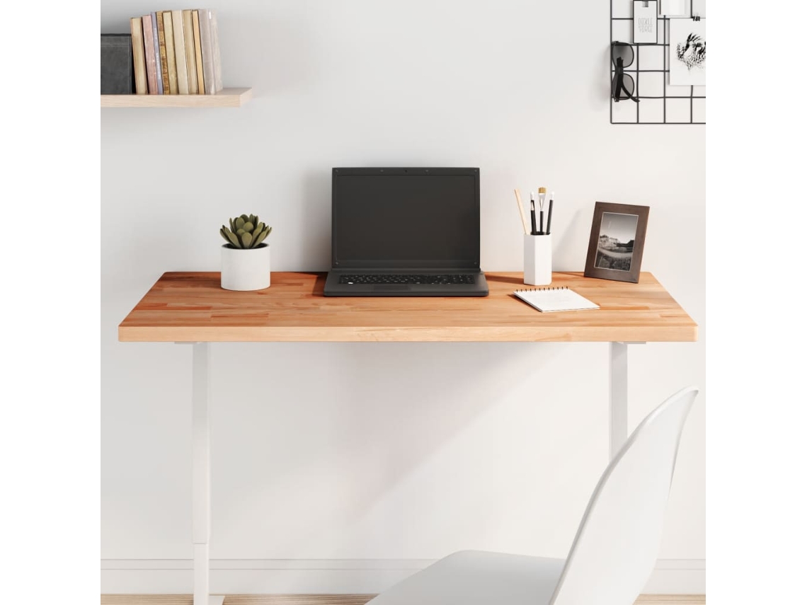 Tablero Escritorio | Superficie De Mesa | Tablero De Mesa Rectangular De Madera Maciza De Haya 100x60x2,5 Cm Wsd58020