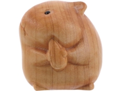 Miniatura de hámster de madera tallada de 4x3,5 cm. Ideal para decoración de oficinas, amantes de los animales y decoración del hogar. GOKOCO