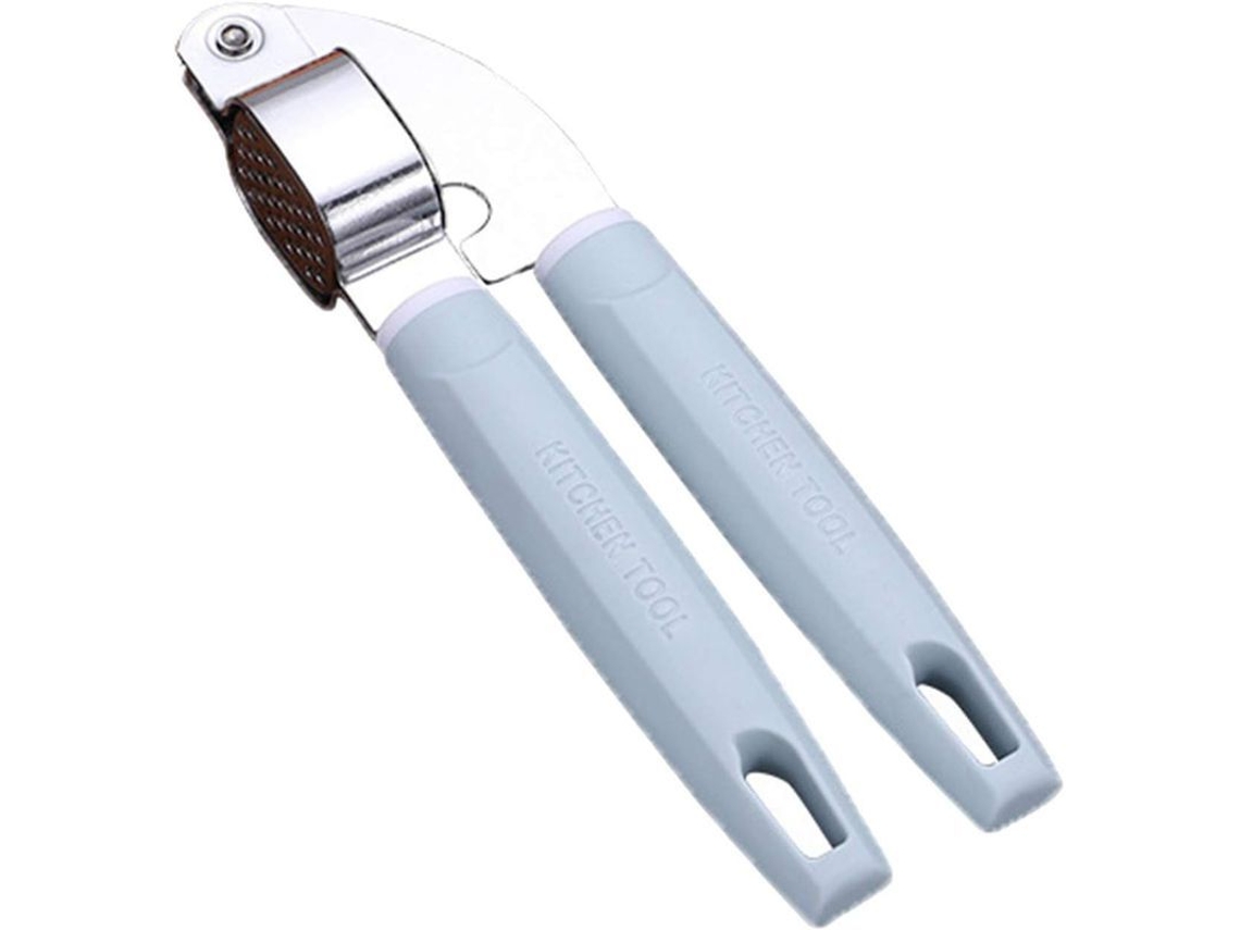2026-34930-prensa De Ajo De Acero Inoxidable Con Mango Ergonómico, Cortador De Ajo 17cm Azul