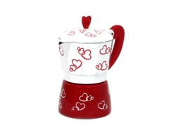 150 Ml De Cafeteira De Cafeteira De Coração Vermelho De Alumínio Moka Moka Pot Espresso Mocha Latte Percolator Filtro Cafetera Para Cozinha Café Vas