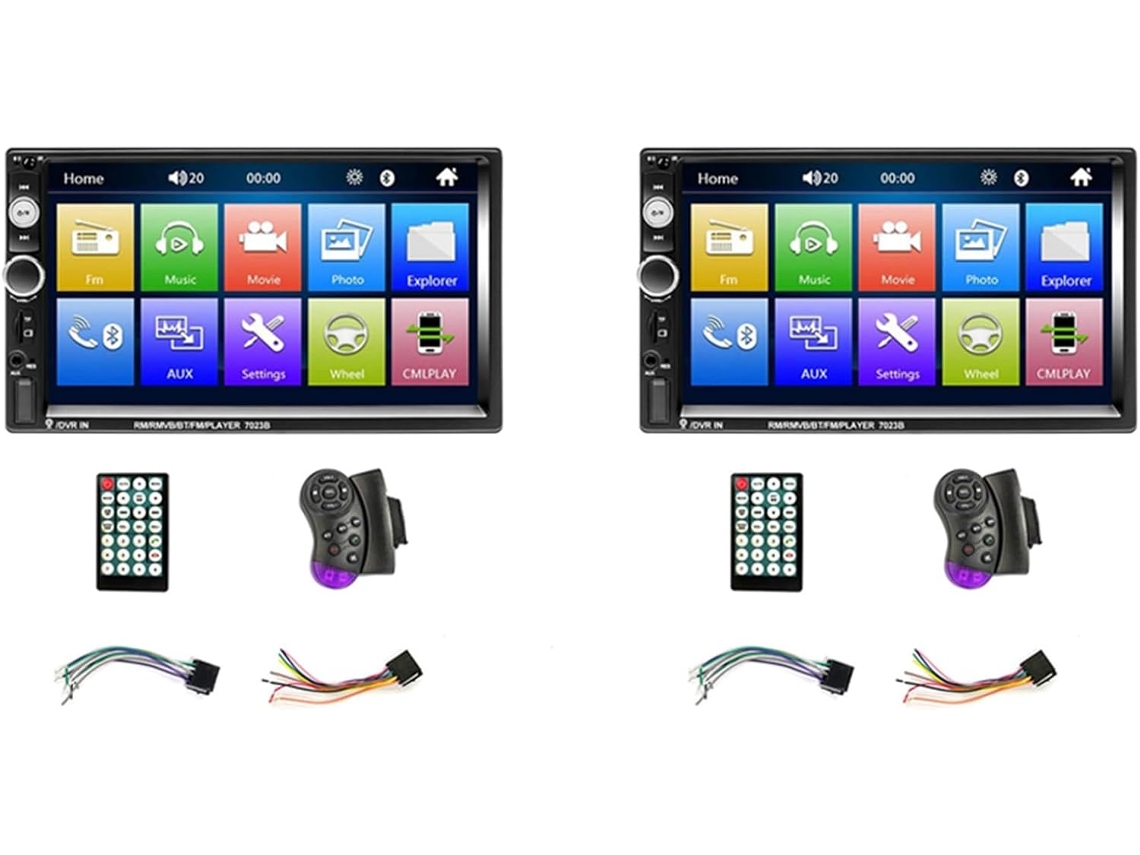 Conjunto De 2 Reproductores Mp5 Para Coche Din Con Bluetooth, Puerto Usb Y Radio Fm.