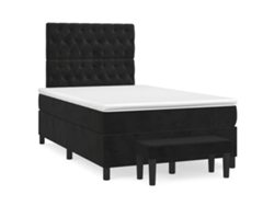 Maison Exclusive - Cama Box Spring Con Colchón Terciopelo Negro 120x200 Cm