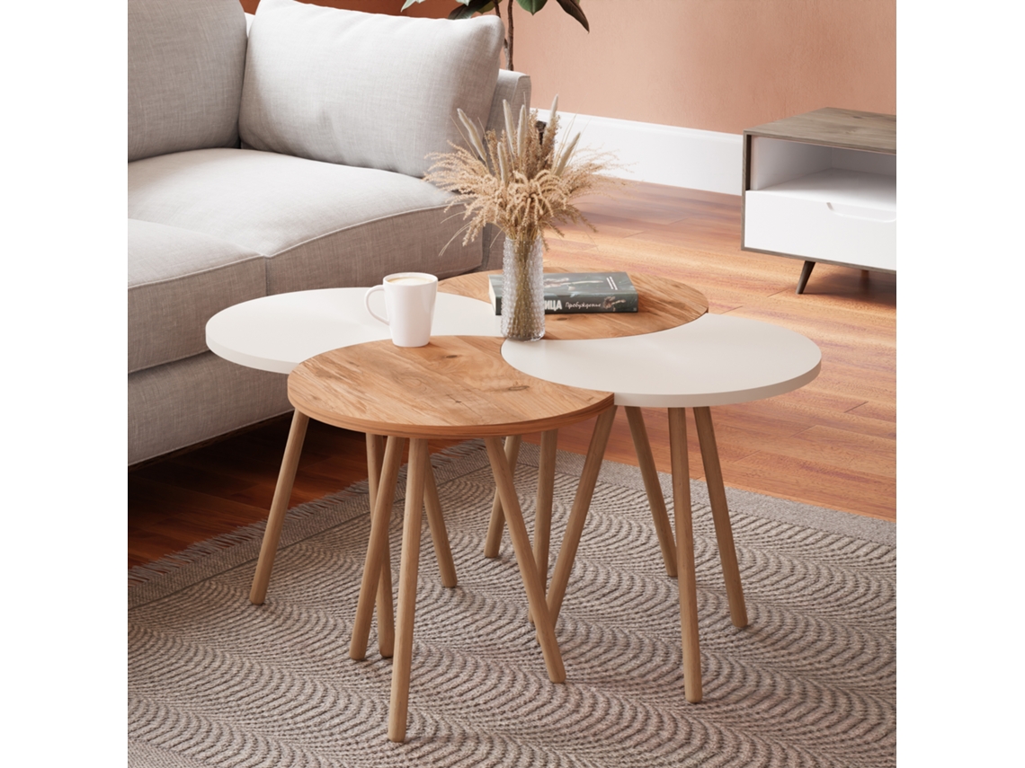 Mesa de Centro [EN.CASA] (Multicolor - Aglomerado de Madera - 48 x 77 x 77 cm)
