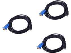 Cable Adaptador Macho A 15 Pines, Conectores Chapados De 3 Piezas, Resolución