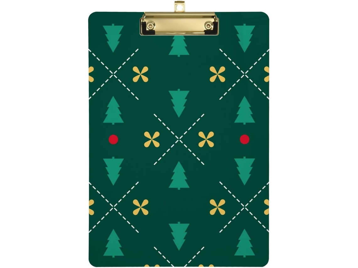 Besportble Portapapeles De Plástico Con Diseño Navideño Verde Y Arte Trabajo Más 31,8 X 22,9 0,3 Cm