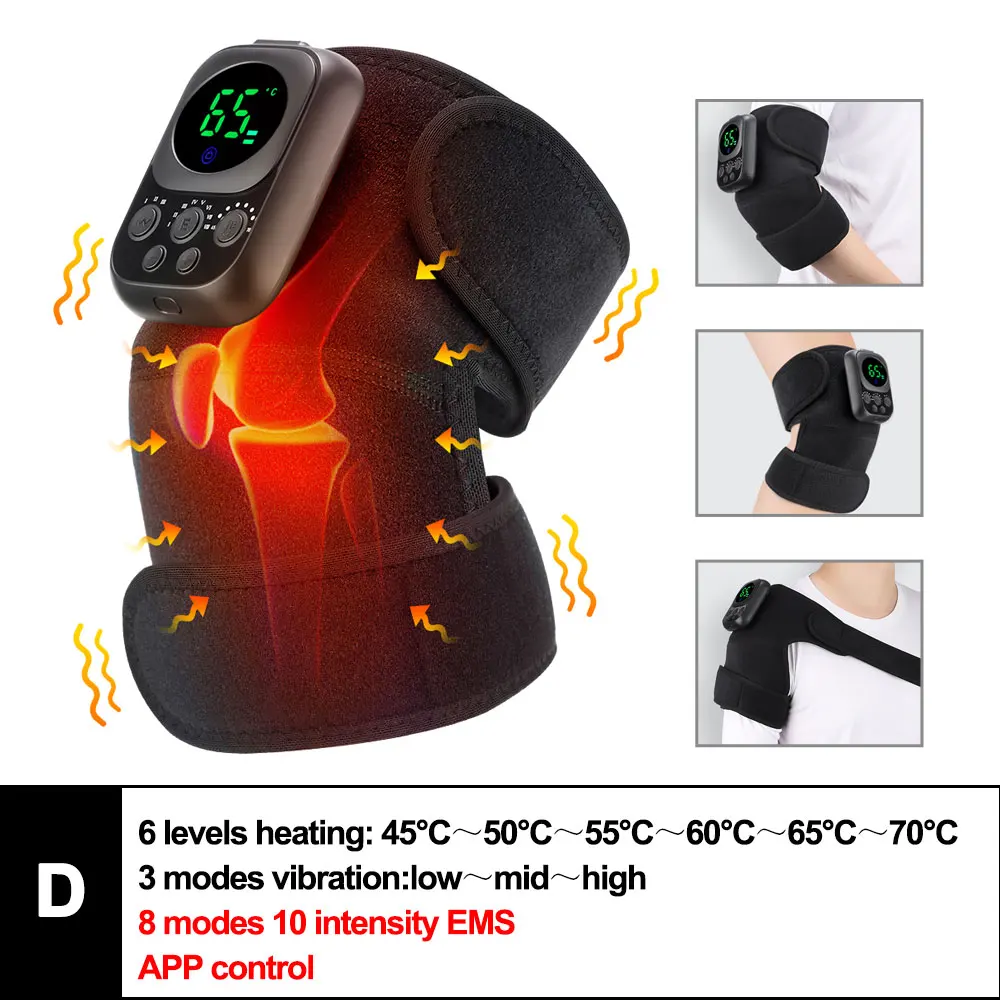 (d, 1 Pieza) Almohadilla De Masaje Vibratoria Calentada Eléctricamente Para Rodillas, Terapia De Calor Para Hombros Y Codos, Relajación Muscular