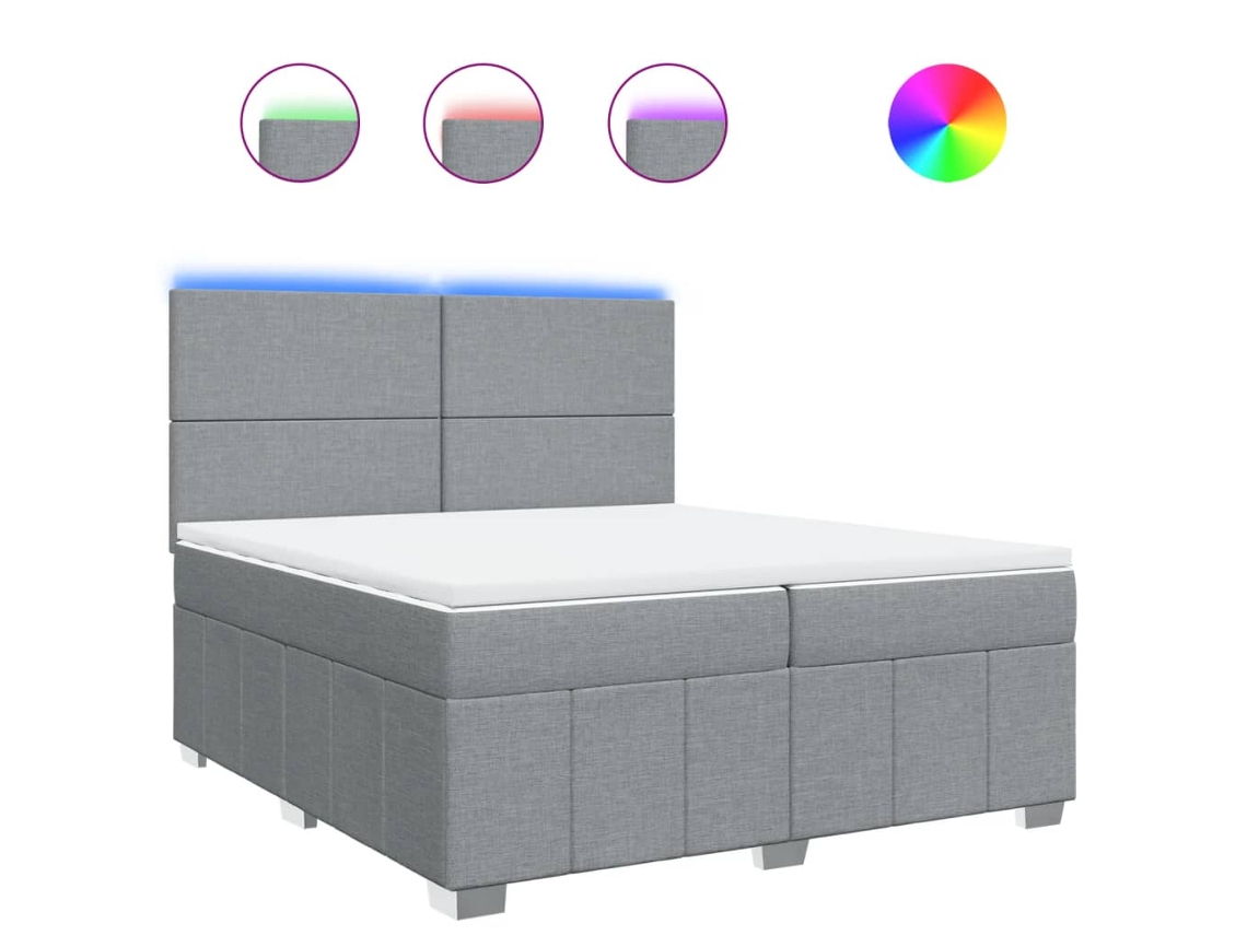 Maison Exclusive - Cama Box Spring Con Colchón Tela Gris Claro 200x200 Cm