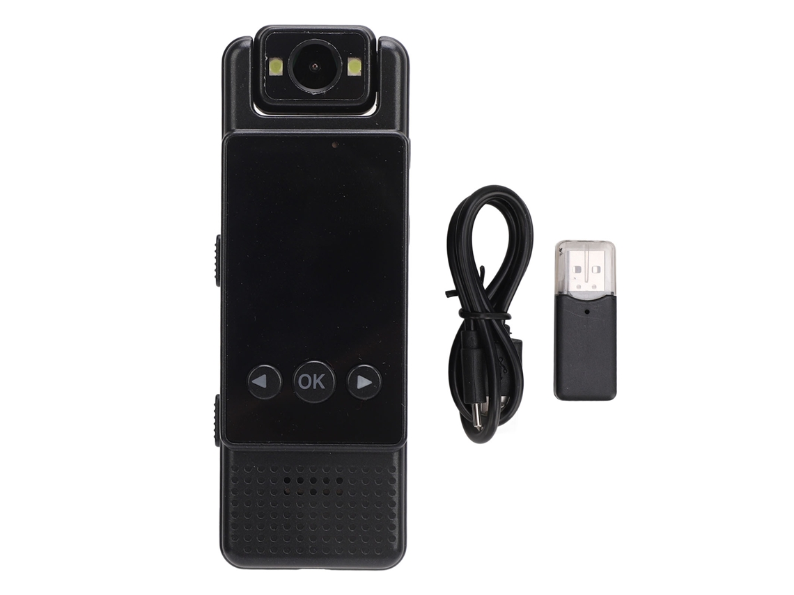 Cámara Portátil Wearable 1080p Wifi Visión Nocturna Detección De Movimiento Grabación En Bucle Con Clip Trasero Para Guardias De Seguridad