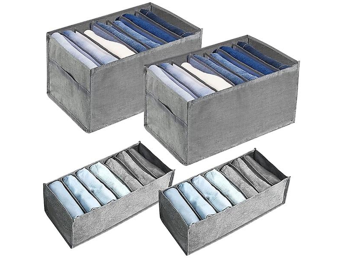 Organizadores de armario, caja de ropa plegable de 2 tamaños, compartimento para ropa con divisores, caja de almacenamiento lavable