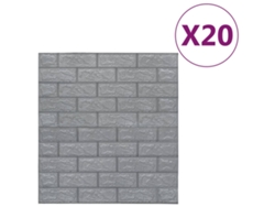 Conjunto 20 Vinilo de pared VIDAXL Antracita Polietileno