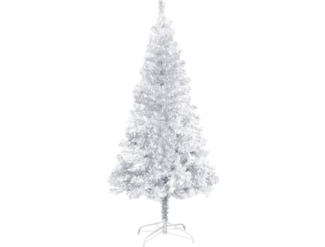 vidaXL Árbol de Navidad artificial con soporte plateado PET 120 cm
