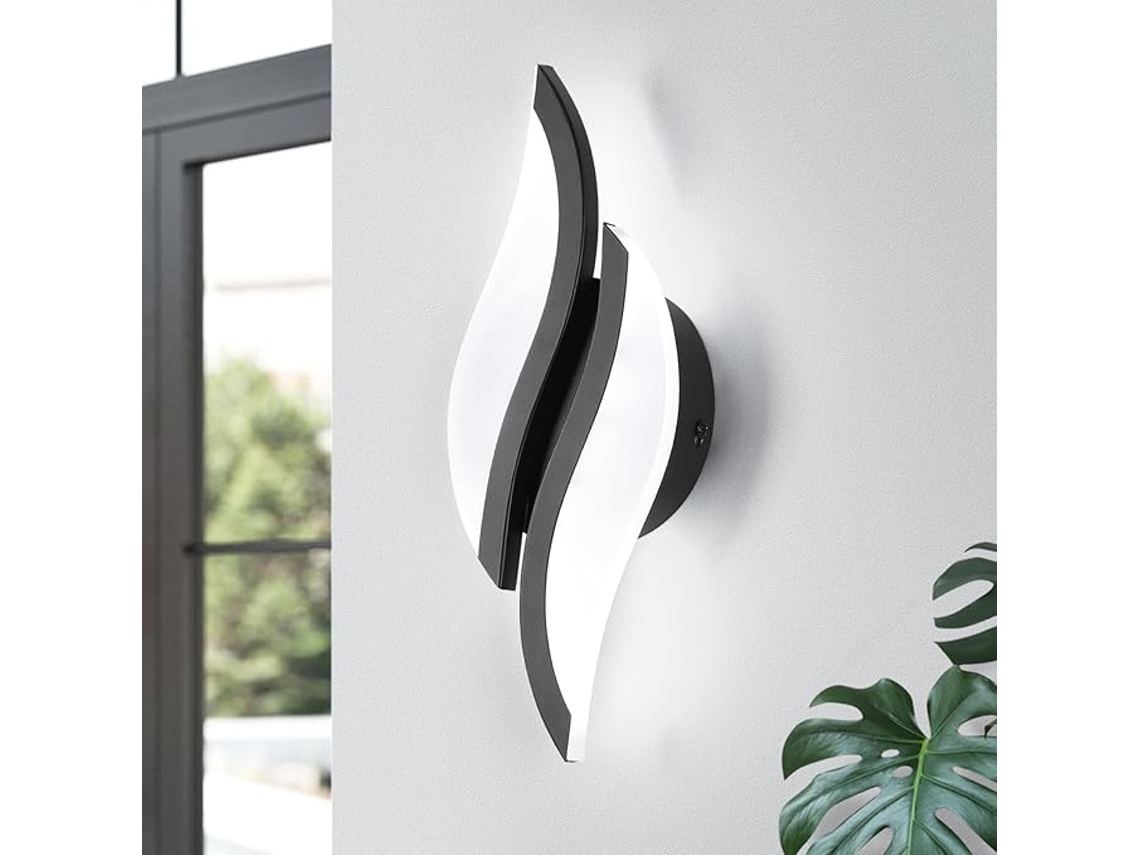 Aplique Pared Led 6000k Moderno, Acrílico, Negro