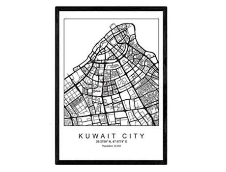 Lámina NACNIC Mapa Kuwait city (A3)
