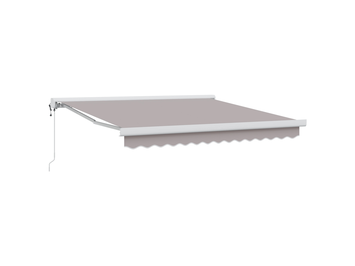 Toldo retráctil automático Vidaxl de poliéster gris claro (350 x 250 cm)