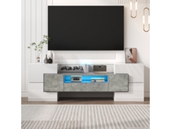Mueble Tv 145 Cm - Diseño Moderno, Superficie De Vidrio Elegante, Iluminación Led - Blanco